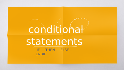 Conditional statements