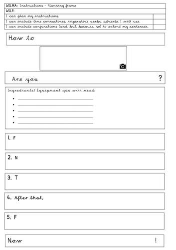 Instruction planning frame