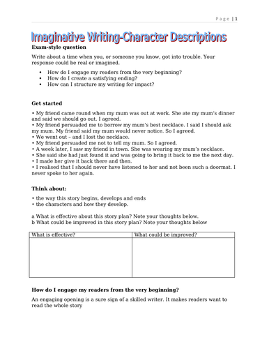 BUILDING A CHARACTER