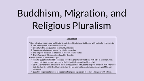 AQA AL RS - Pluralism (Buddhism) Incomplete Notes