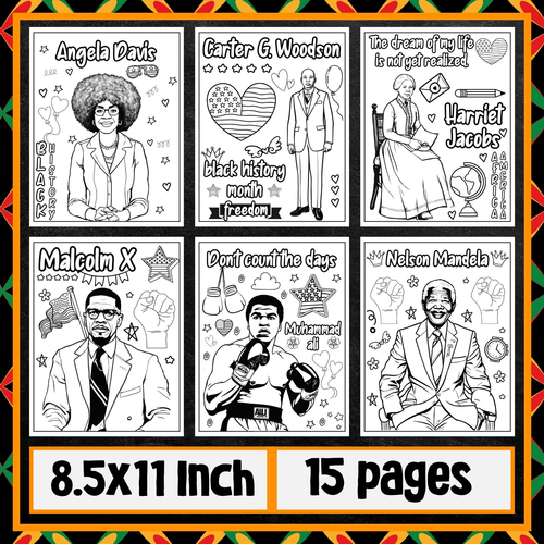 Black History Month Heroes Coloring Pages | Black icons coloring sheets-Activity