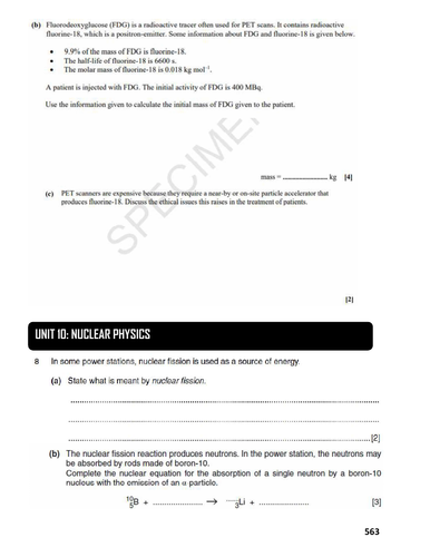 NUCLEAR PHYSICS: A LEVEL PHYSICS 9702