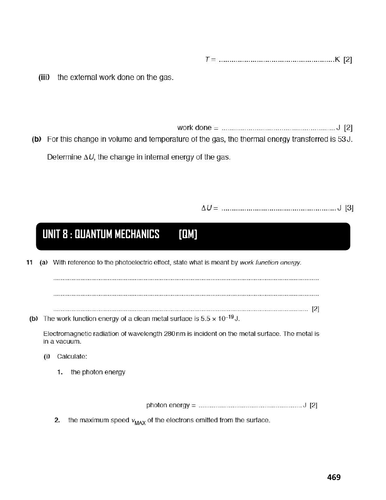 QUANTUM PHYSICS: A LEVEL PHYSICS 9702