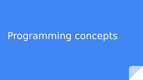 Programming concepts | Teaching Resources