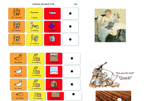 Farmer Duck sentence building with symbols