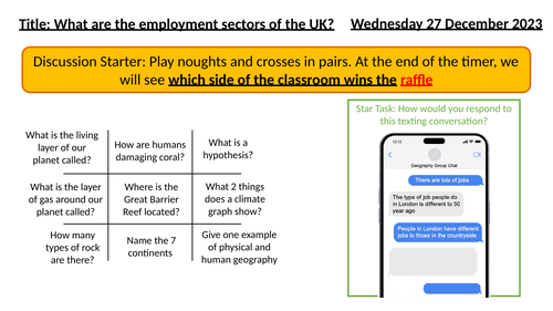 What are the UK's employment sectors?