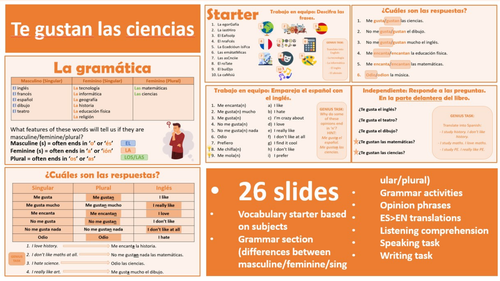 Viva 1 Module 32 Te Gustan Las Ciencias Teaching Resources 9253