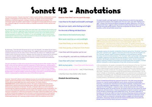 Sonnet 43 annotations