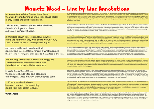 Mametz Wood line by line annotations