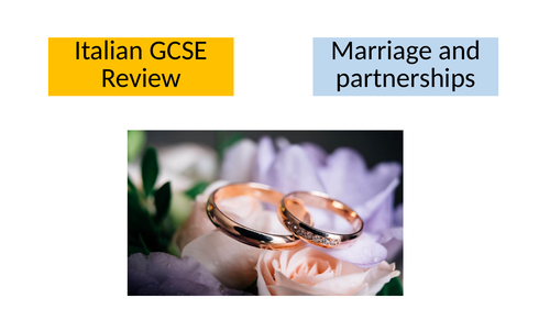 Italian GCSE Marriage and partnerships