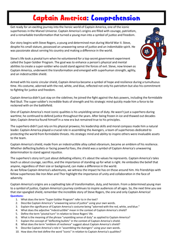 Reading intervention comprehension: Captain America