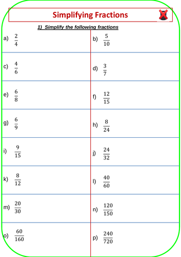 Simplifying Fractions