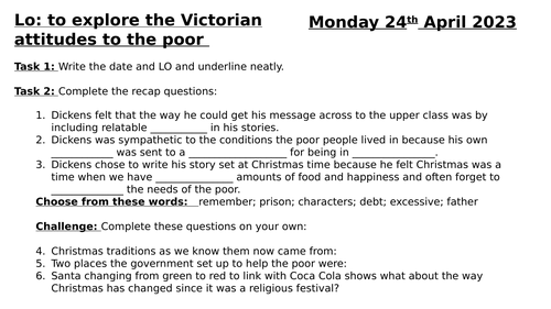 A Christmas Carol Whole Unit Year 10 LPA