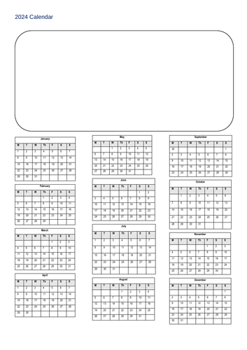 2024 Calendar - KS1/KS2/KS3/KS4