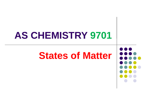 States of Matter: AS CHEMISTRY 9701