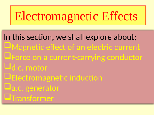 IGCSE ELECTROMAGNETIC EFFECTS