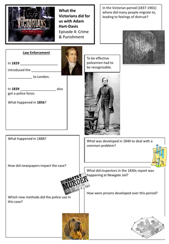 Crime & Punishment: What the Victorians did for us Episode 4 worksheet