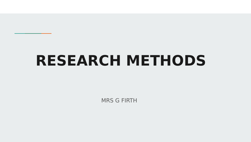 Research Methods -Year 12 AQA