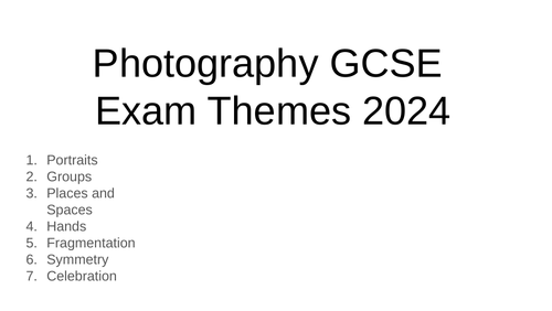 AQA Photography ESA - Additional Photographers for each theme