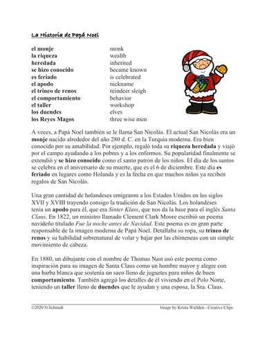 Papá Noel Lectura y Cultura: History of Santa Claus / Saint Nicholaus