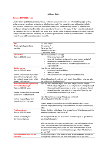 Art Essay Basics NEA AQA