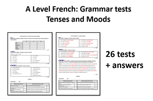 Grammar Tests- Tenses and Moods- A Level French