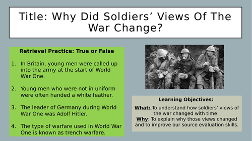 Changing Attitudes to WW1