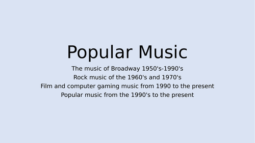 AQA MUSIC - Popular Music