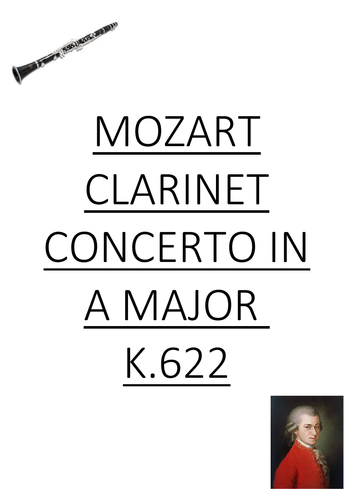 AQA MUSIC - Mozart Set Work worksheet