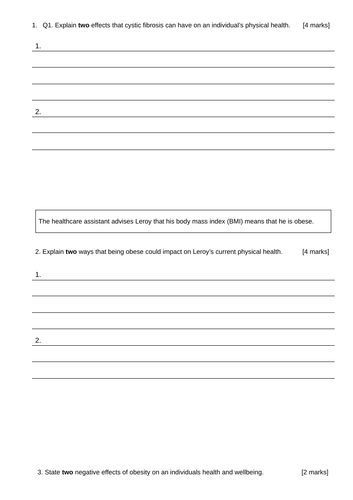 BTEC TECH AWARD 2022 COMP 3 A1 PHYSICAL FACTORS