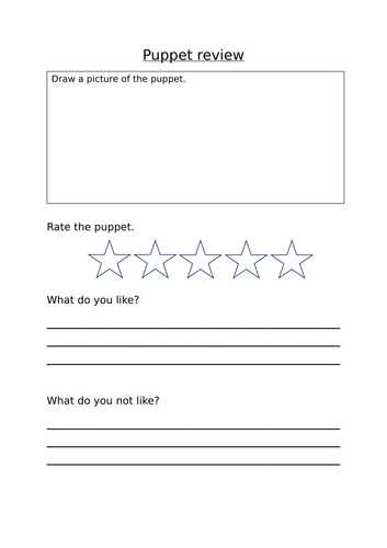 Puppet Review Sheet