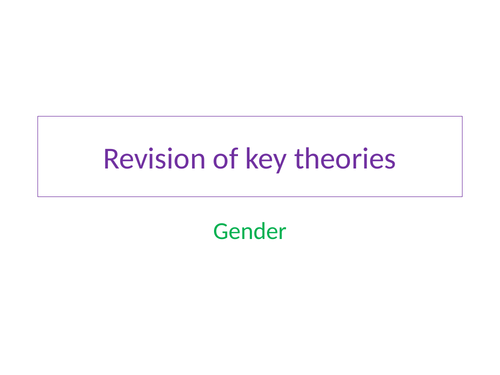 A level Gender theory revision