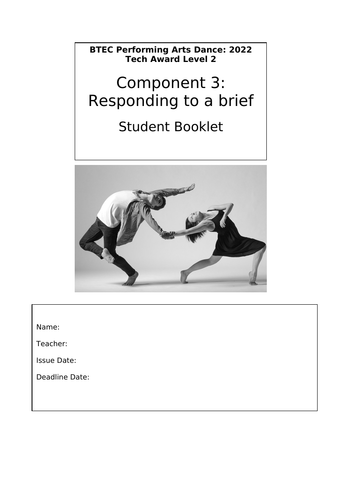 BTEC Level 2 Tech Award Dance 2022 Component 3 Guide