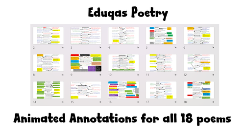 Eduqas PowerPoint annotations for all 18 poems