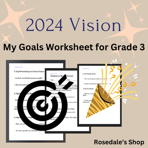 2024 Vision: My Goals Worksheet for Kids