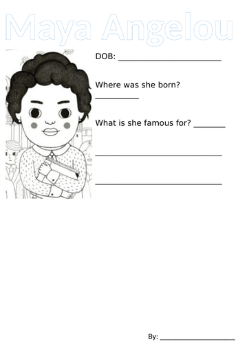 Maya Angelou Worksheet