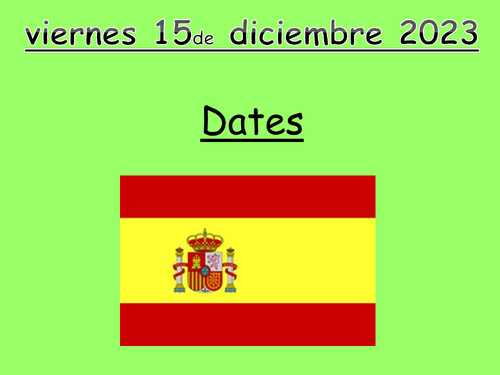 Spanish Dates PowerPoint and Games