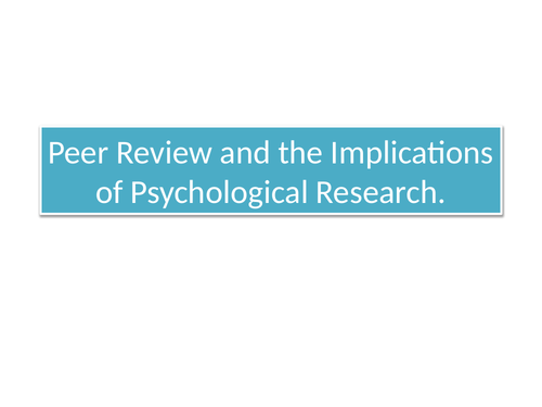 Peer Review and Implications for the Economy