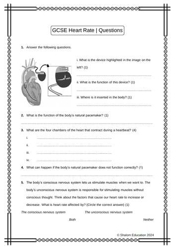 GCSE Biology - Heart Rate Practice Questions | Teaching Resources