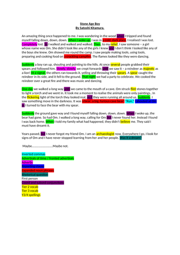 Stone Age boy text and features