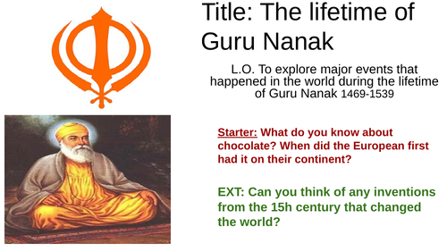 The lifetime of Guru Nanak