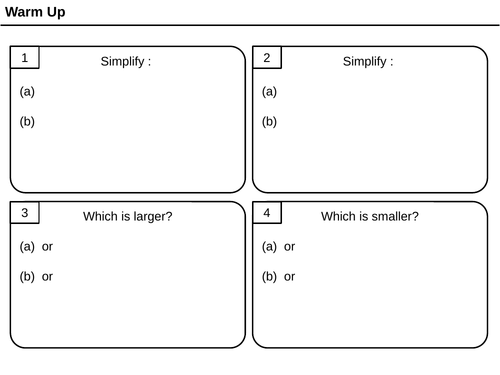 Ordering fractions