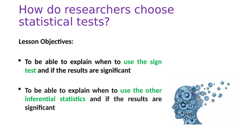 Choosing a statistical test - inferential statistics -  A2Research Methods - Psychology
