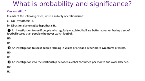 What is probability and significance? A2 Research Methods - Psychology