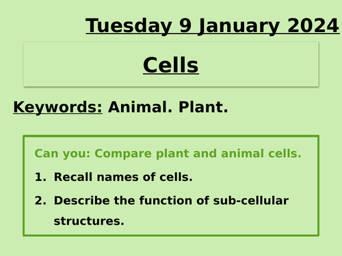 Animal and plant cells KS3