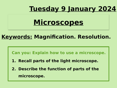 Parts of a microscope