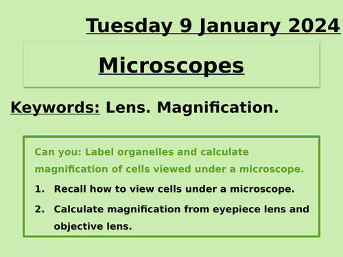 Magnification and microscopes