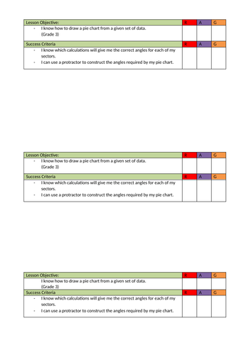 Lesson Objective and Success Criteria Template