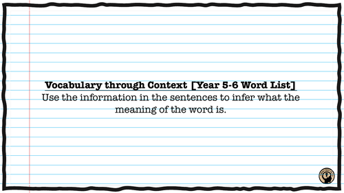 Spelling List Comprehension Year 5 and 6