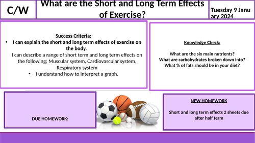 Short and Long Term Effects Lesson